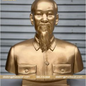 Tượng Bác Hồ bán thân bằng Đồng đỏ cao 70cm