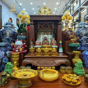 Bộ Thờ Thần Tài – Thổ Địa Men Vàng Cao Cấp