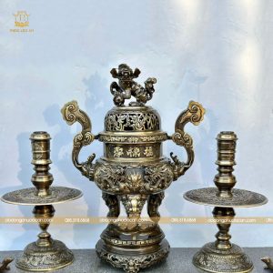 Đỉnh Đồng Vàng Đúc 3D Rồng Nổi