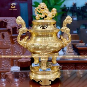 Đỉnh Thờ Bằng Đồng Dát Vàng 24K