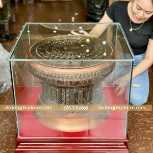 Alternative view of Trống đồng Đông Sơn tinh xảo – Đường kính 50 cm, đúc thủ công