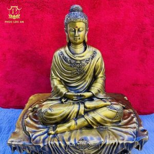 Tượng Phật Thích Ca Bằng Đồng Vàng Cao 40cm