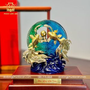 Cá Chép Song Ngư Dát Vàng 24K