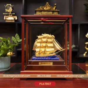 mo hinh thuyen buom ma vang 24k qua bieu sep doi tac qua tet 2026 583 14