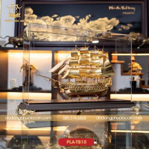 mo hinh thuyen buom ma vang 24k qua bieu sep doi tac qua tet 2026 583 18