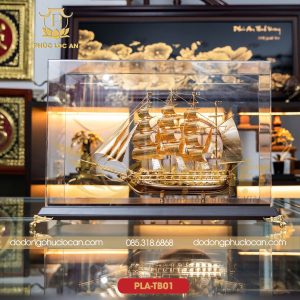 mo hinh thuyen buom ma vang 24k qua bieu sep doi tac qua tet 2026 583 5