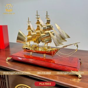 mo hinh thuyen buom ma vang 24k qua bieu sep doi tac qua tet 2026 583 9