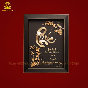 Tranh Chữ Phúc – Thọ – Tâm – An Dát Vàng – Bộ Tranh Mang Lại Hạnh Phúc, Trường Thọ & Bình An