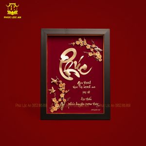 Alternative view of Tranh Chữ Phúc – Thọ – Tâm – An Dát Vàng – Bộ Tranh Mang Lại Hạnh Phúc, Trường Thọ & Bình An